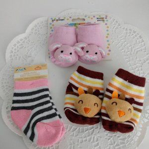 Sock Lot Newborn bunny/turkey set of 3 New